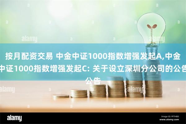 按月配资交易 中金中证1000指数增强发起A,中金中证1000指数增强发起C: 关于设立深圳分公司的公告