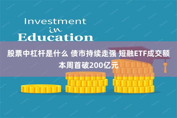 股票中杠杆是什么 债市持续走强 短融ETF成交额本周首破200亿元